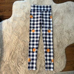 Goldsheep leggings! Small- blue check with oranges